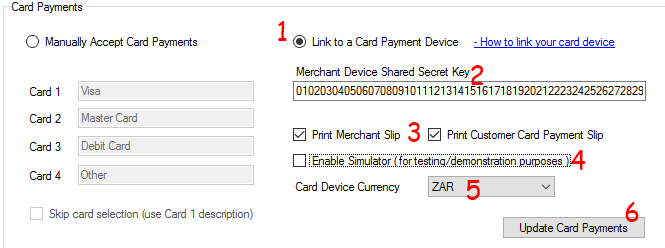 Card Machine Setup